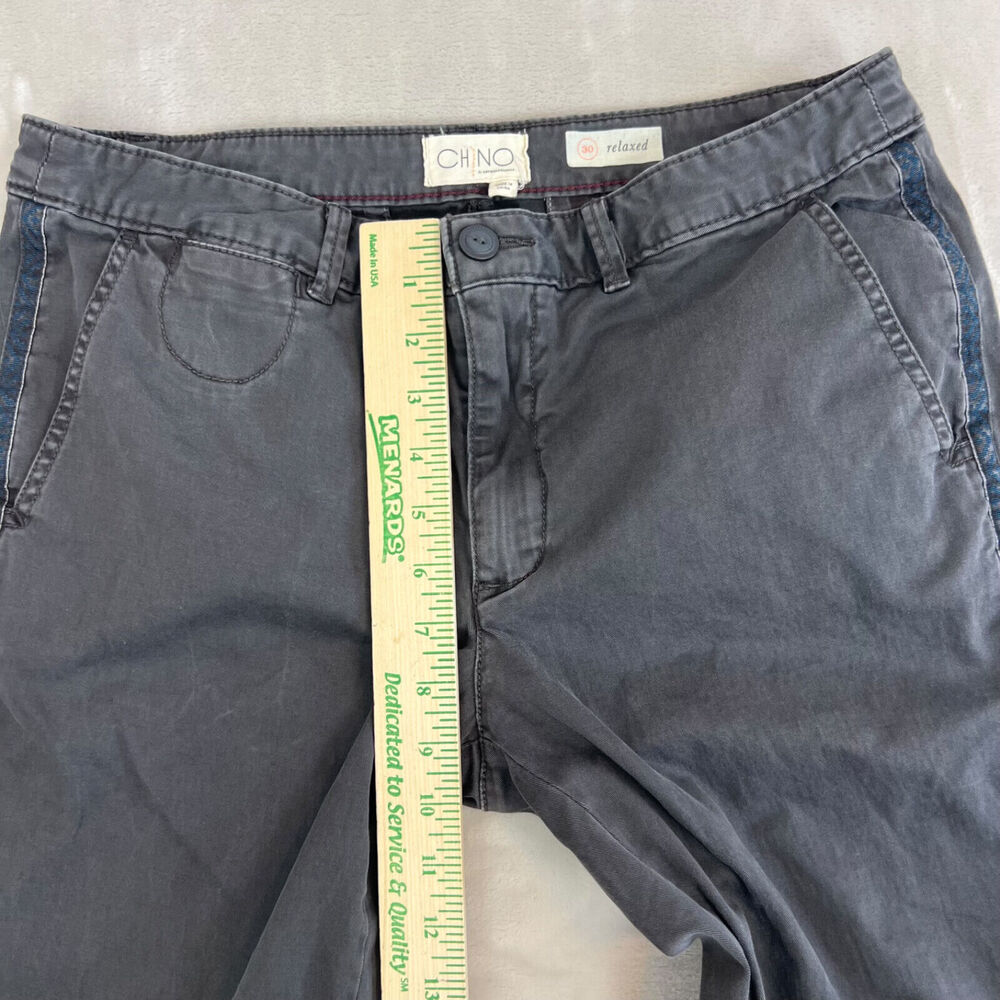 Anthropologie Pants Womens 30 Grey Relaxed‎ Chino Striped Side Preppy Casual - Picture 7 of 15